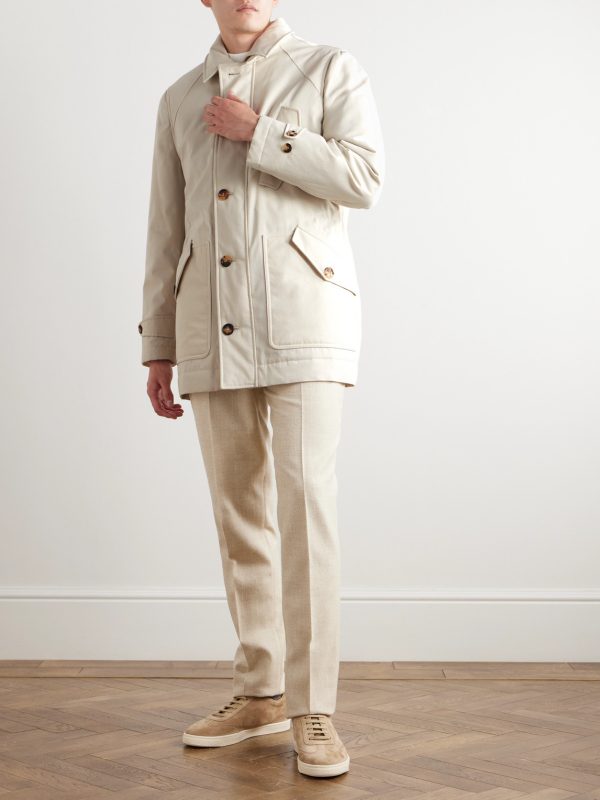 Padded Cotton-Blend Gabardine Jacket - OU Padded Cotton-Blend Gabardine Jacket - OU