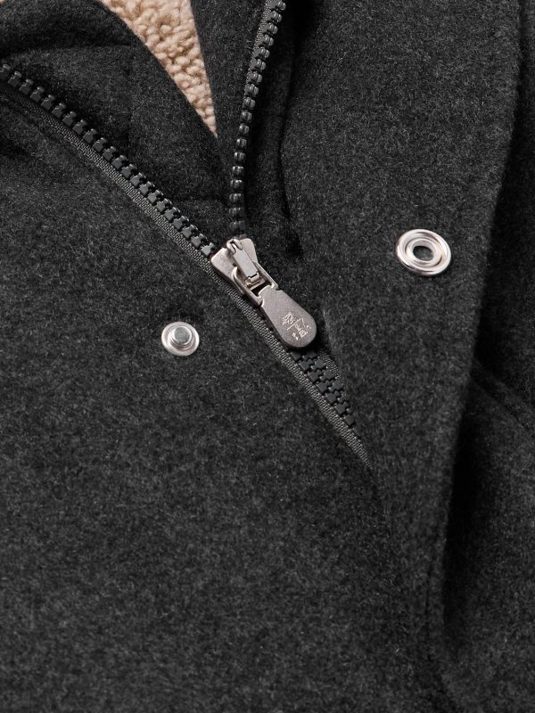 Shearling-Trimmed Cashmere Bomber Jacket - CU Shearling-Trimmed Cashmere Bomber Jacket - CU