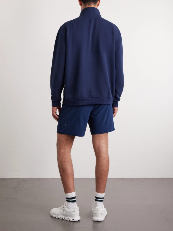 Steady State Cotton-Blend Jersey Half-Zip Sweatshirt - BK