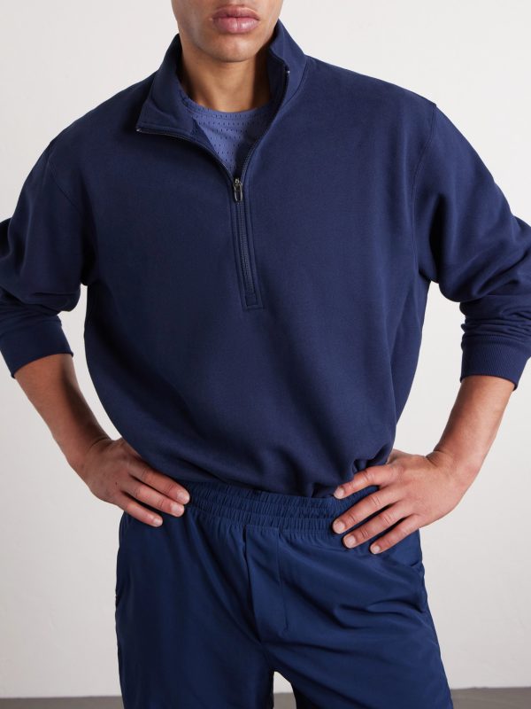 Steady State Cotton-Blend Jersey Half-Zip Sweatshirt - CU