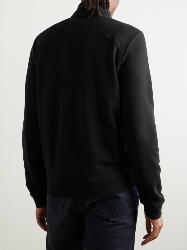 Cotton and Modal-Blend Jersey Half-Zip Sweatshirt - BK Cotton and Modal-Blend Jersey Half-Zip Sweatshirt - BK
