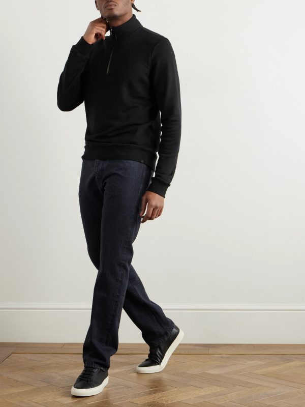 Cotton and Modal-Blend Jersey Half-Zip Sweatshirt - OU Cotton and Modal-Blend Jersey Half-Zip Sweatshirt - OU