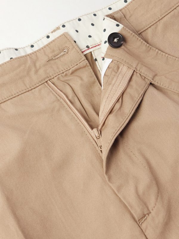 Slim-Fit Straight-Leg Pleated Cotton Trousers - E1 Slim-Fit Straight-Leg Pleated Cotton Trousers - E1