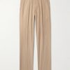 Slim-Fit Straight-Leg Pleated Cotton Trousers Slim-Fit Straight-Leg Pleated Cotton Trousers