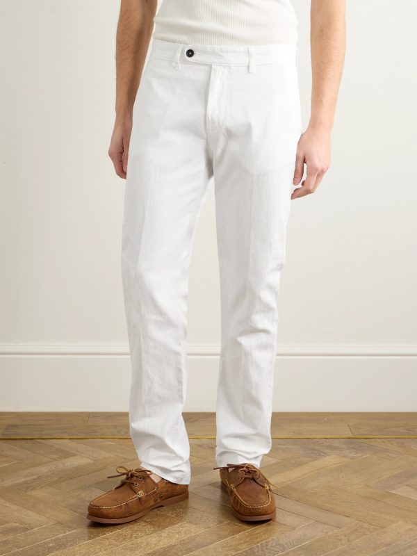 Winch2 Slim-Fit Straight-Leg Cotton and Linen-Blend Trousers - BK Winch2 Slim-Fit Straight-Leg Cotton and Linen-Blend Trousers - BK