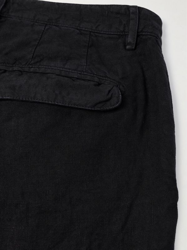 Alaccia Straight-Leg Pleated Linen Shorts - CU Alaccia Straight-Leg Pleated Linen Shorts - CU