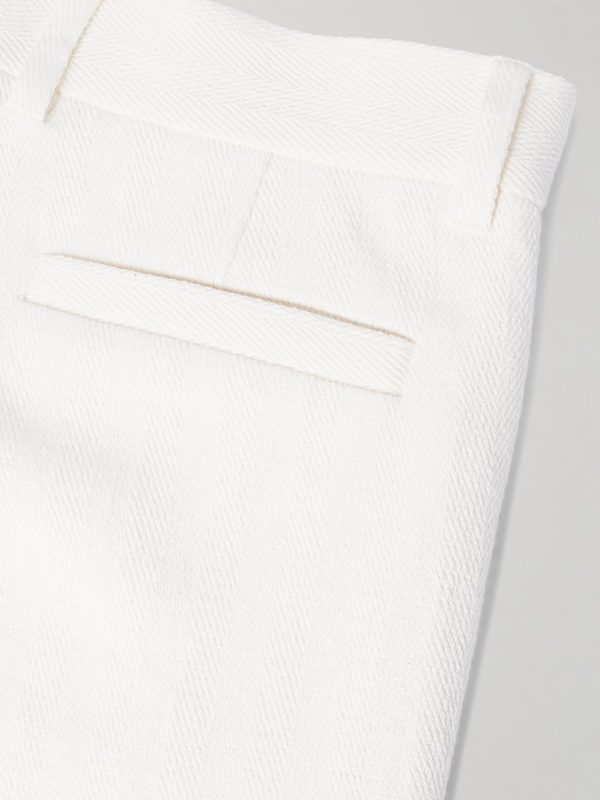 Straight-Leg Herringbone Cotton and Linen-Blend Bermuda Shorts - CU