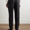Slim-Fit Pleated Linen Suit Trousers - BK Slim-Fit Pleated Linen Suit Trousers - BK
