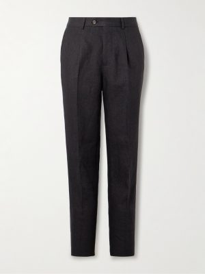 Slim-Fit Pleated Linen Suit Trousers Slim-Fit Pleated Linen Suit Trousers