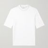 Mock-Neck Cotton-Jersey T-Shirt