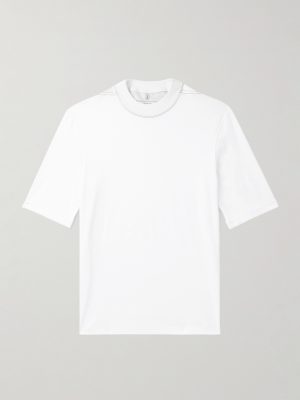 Mock-Neck Cotton-Jersey T-Shirt Mock-Neck Cotton-Jersey T-Shirt