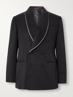 Double-Breasted Shawl-Lapel Silk-Twill Tuxedo Jacket