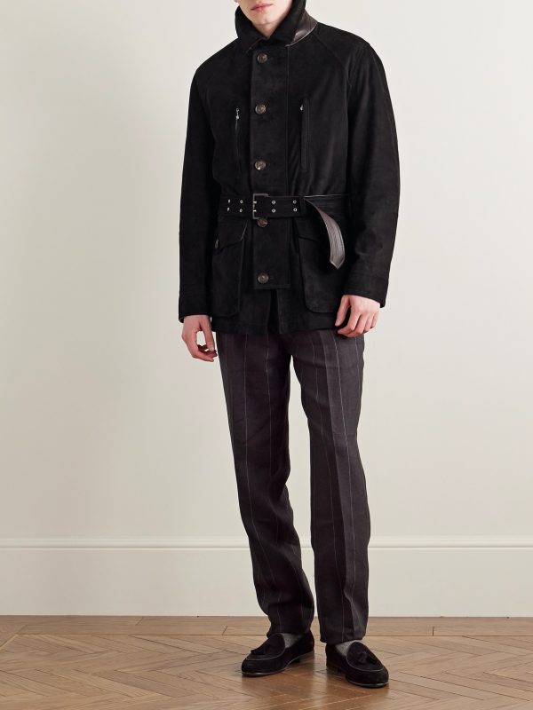 Belted Suede Field Jacket - OU Belted Suede Field Jacket - OU