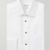 Cutaway-Collar Double-Cuff Cotton-Twill Shirt