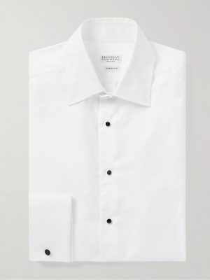 Cutaway-Collar Double-Cuff Cotton-Twill Shirt Cutaway-Collar Double-Cuff Cotton-Twill Shirt
