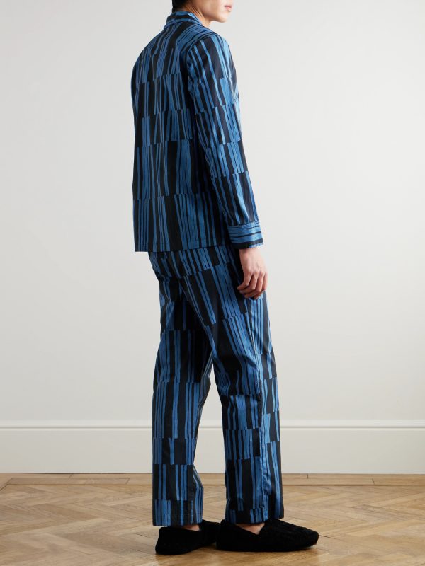 Striped Cotton Pyjama Set - BK Striped Cotton Pyjama Set - BK