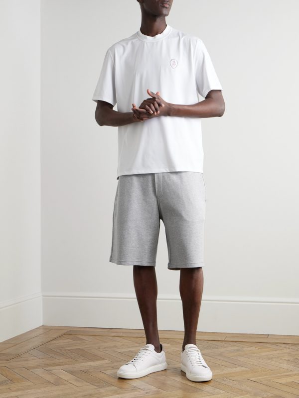 Straight-Leg Cotton-Blend Jersey Drawstring Shorts - OU Straight-Leg Cotton-Blend Jersey Drawstring Shorts - OU