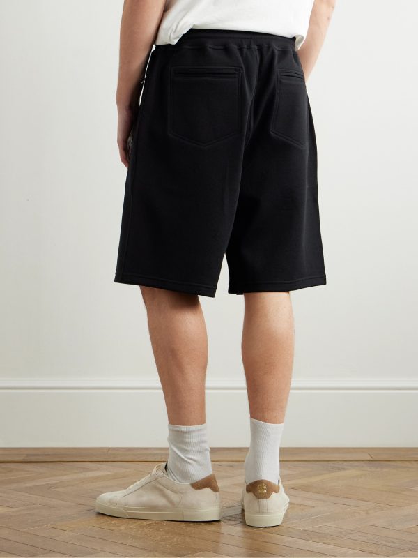 Straight-Leg Cotton-Blend Jersey Drawstring Shorts - BK