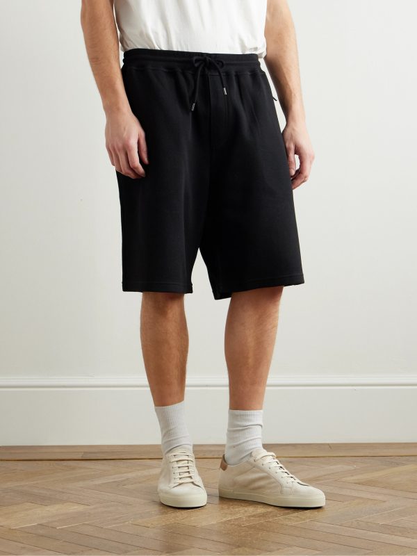 Straight-Leg Cotton-Blend Jersey Drawstring Shorts - FR