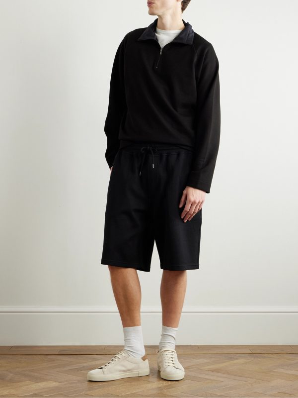 Straight-Leg Cotton-Blend Jersey Drawstring Shorts - OU