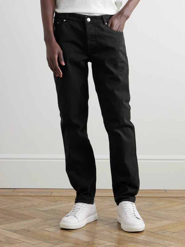 Slim-Fit Straight-Leg Logo-Embroidered Jeans - FR