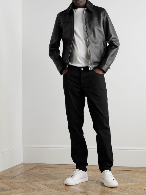 Slim-Fit Straight-Leg Logo-Embroidered Jeans - OU