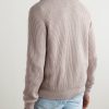 Shawl-Collar Ribbed Cotton Cardigan - BK Shawl-Collar Ribbed Cotton Cardigan - BK