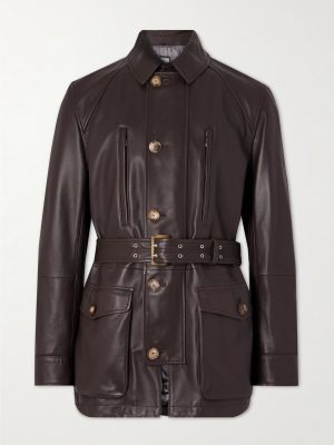 Belted Full-Grain Leather Jacket Belted Full-Grain Leather Jacket