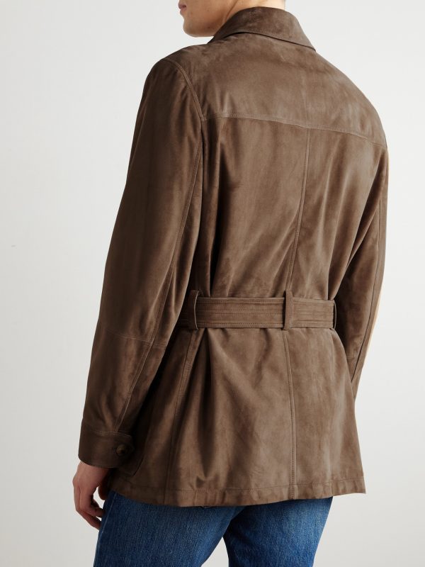 Belted Suede Field Jacket - BK Belted Suede Field Jacket - BK