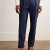 Slim-Fit Pleated Linen Suit Trousers - FR Slim-Fit Pleated Linen Suit Trousers - FR
