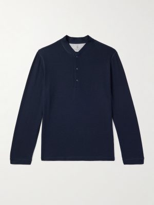 Cotton and Silk-Blend Henley T-Shirt