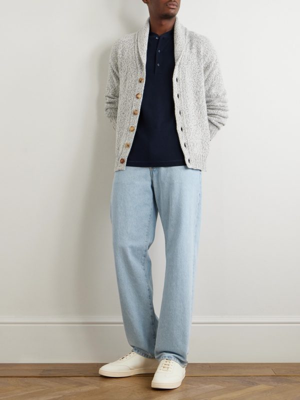 Cotton and Silk-Blend Henley T-Shirt - OU