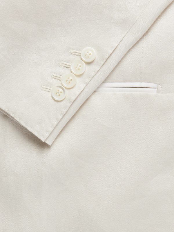 Shawl-Lapel Satin-Trimmed Linen Tuxedo Jacket - CU