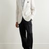 Shawl-Lapel Satin-Trimmed Linen Tuxedo Jacket - OU