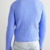 Asymmetric Ribbed Brushed-Knit Cardigan - BK