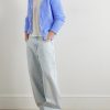Asymmetric Ribbed Brushed-Knit Cardigan - OU