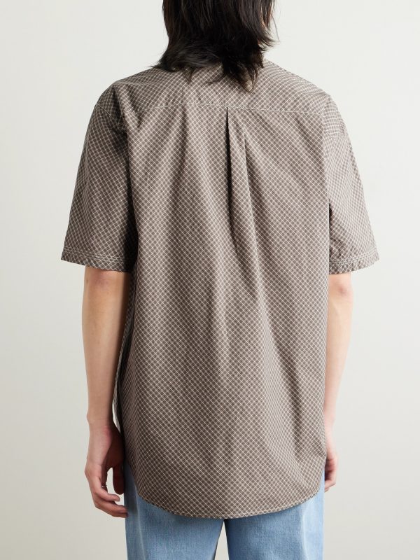 Logo-Appliquéd Checked Cotton-Poplin Shirt - BK Logo-Appliquéd Checked Cotton-Poplin Shirt - BK