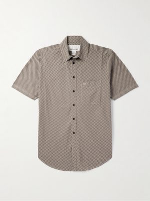 Logo-Appliquéd Checked Cotton-Poplin Shirt Logo-Appliquéd Checked Cotton-Poplin Shirt