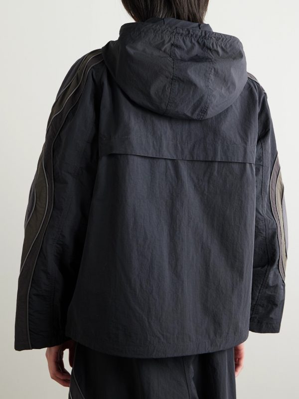 Ufo Striped Shell Hooded Jacket - BK