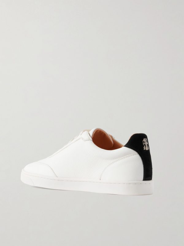 Coda di Rondine Suede-Trimmed Leather Sneakers - BK Coda di Rondine Suede-Trimmed Leather Sneakers - BK