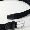 3.5cm Leather-Trimmed Woven Elastic Belt - E1 3.5cm Leather-Trimmed Woven Elastic Belt - E1