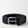 3.5cm Leather-Trimmed Woven Elastic Belt 3.5cm Leather-Trimmed Woven Elastic Belt