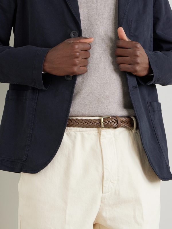2.5cm Woven Leather Belt - FR