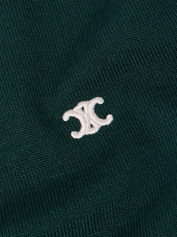Triomphe Logo-Embroidered Wool Sweater - CU