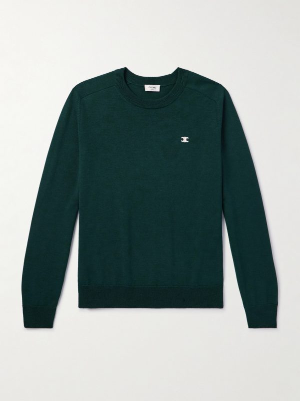 Triomphe Logo-Embroidered Wool Sweater