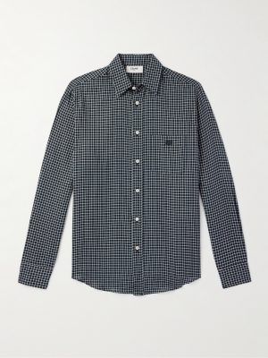 Logo-Embroidered Checked Cotton Shirt Logo-Embroidered Checked Cotton Shirt