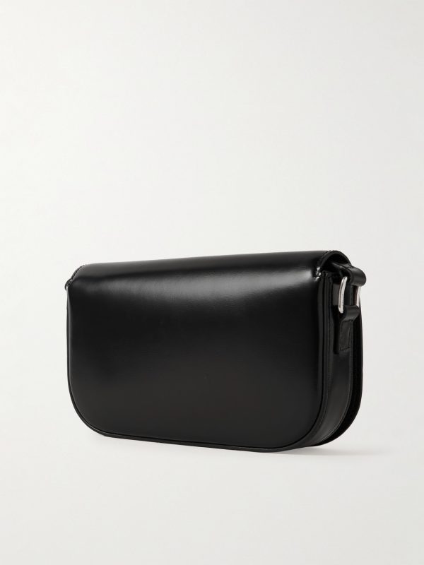 Triomphe Small Glossed-Leather Messenger Bag - BK
