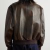 Teddy Full-Grain Leather Bomber Jacket - BK