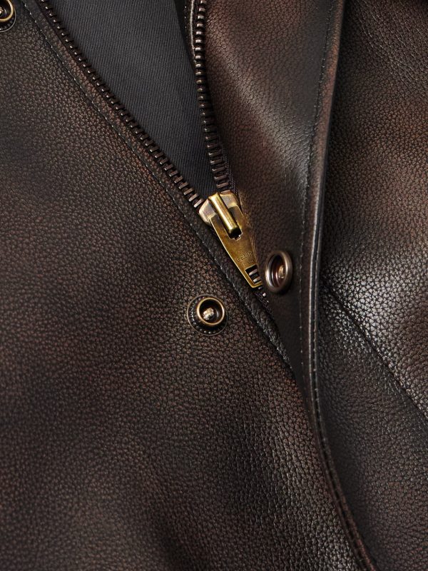 Teddy Full-Grain Leather Bomber Jacket - CU