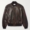 Teddy Full-Grain Leather Bomber Jacket